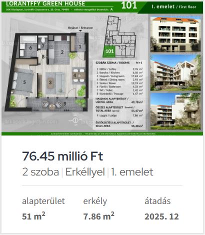 Baross Társasház lakás A20