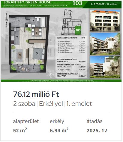 Baross Társasház lakás A16